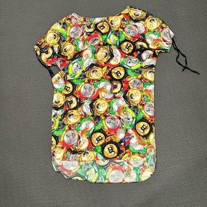 Printed silk loose fit dress